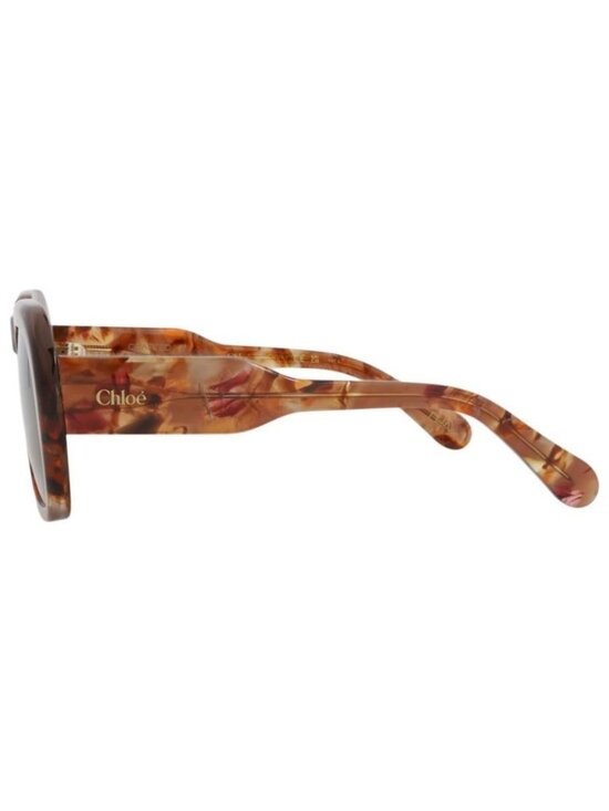 New Chloé Womens Square/Rectangle Havana Havana Brown Fashion Designer Sunglasse